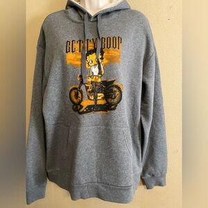 Betty Boop Motorcycle Graphic Hoodie Sweatshirt Women Size Large
